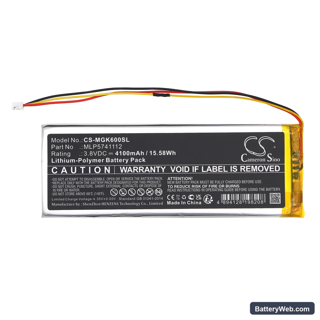 MelGeek Mojo60 Replacement Battery, 3.8V, 4100mAh, Li-Polymer 3