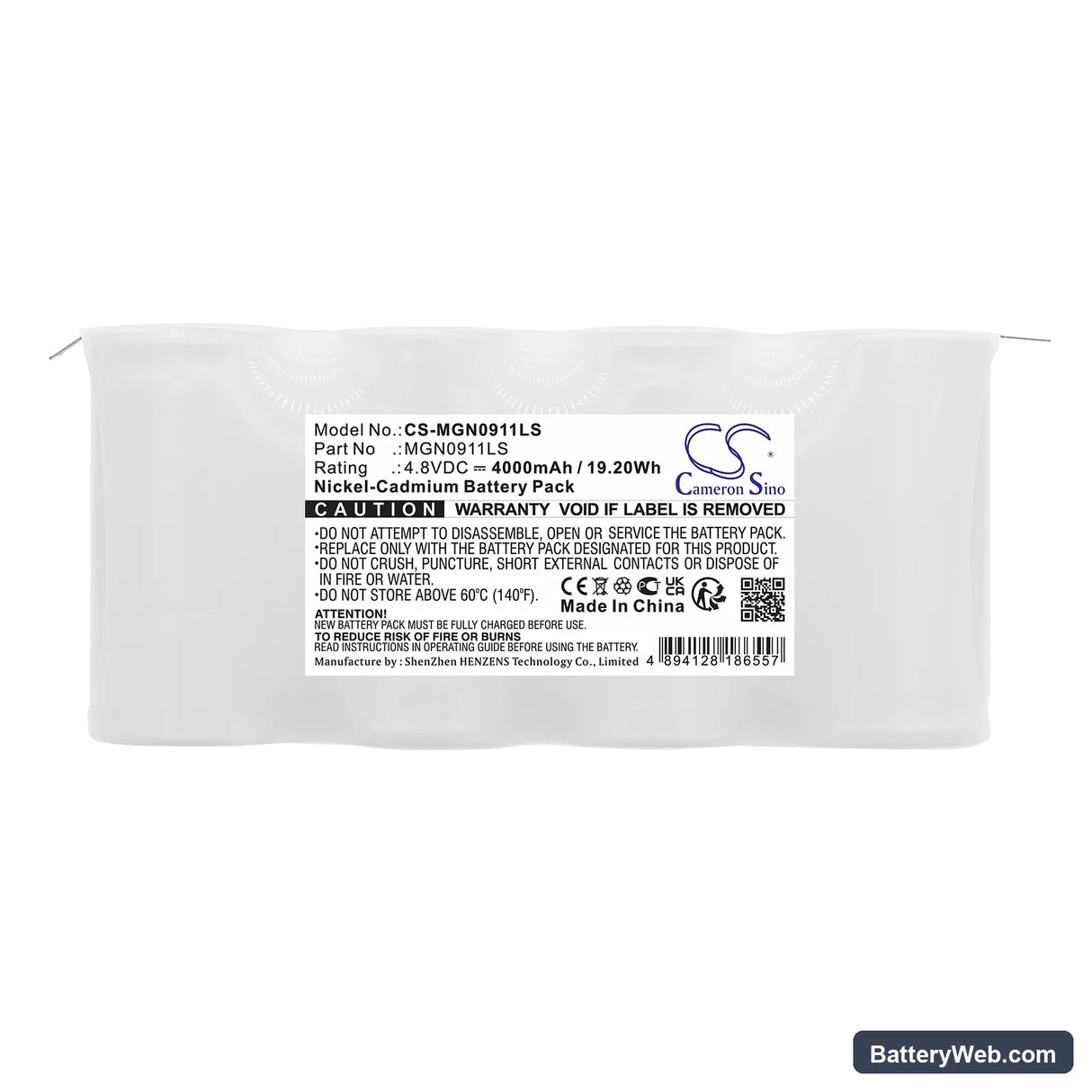 Schneider 4DH4-OT3 Replacement Battery, 4.8V, 4000mAh, Ni-CD 3