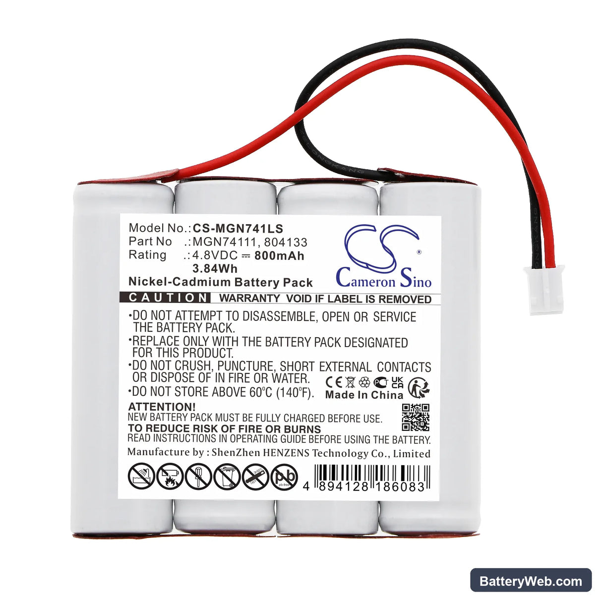 LUMINOX Planet D Replacement Battery, 4.8V, 800mAh, Ni-CD 3
