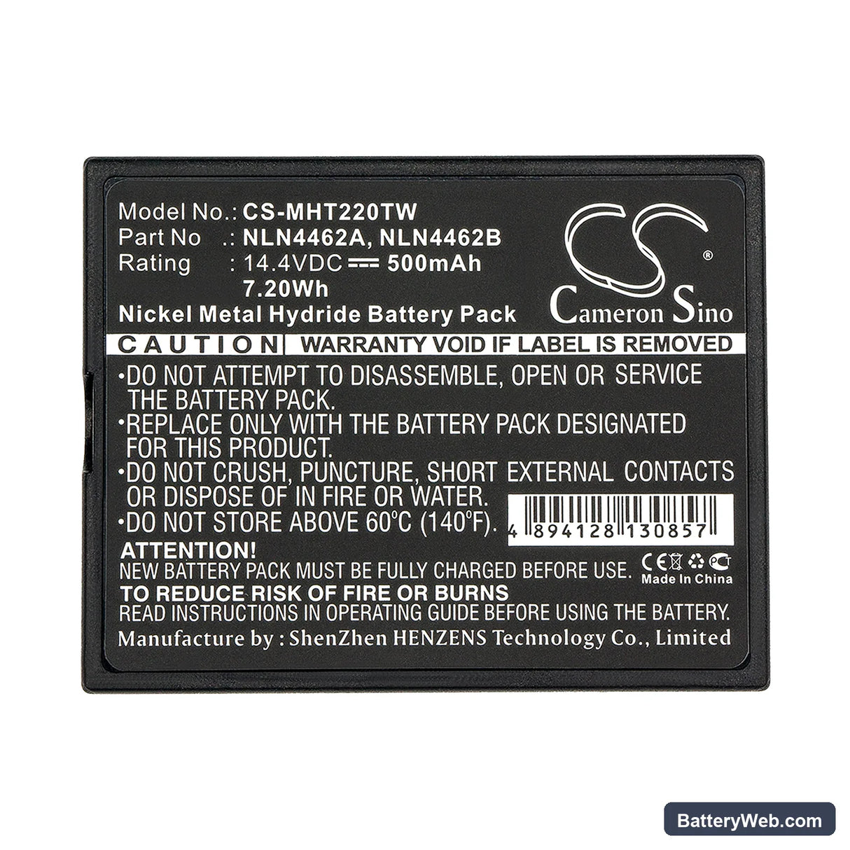 Motorola MT700 Replacement Battery, 14.4V, 500mAh, Ni-MH 5