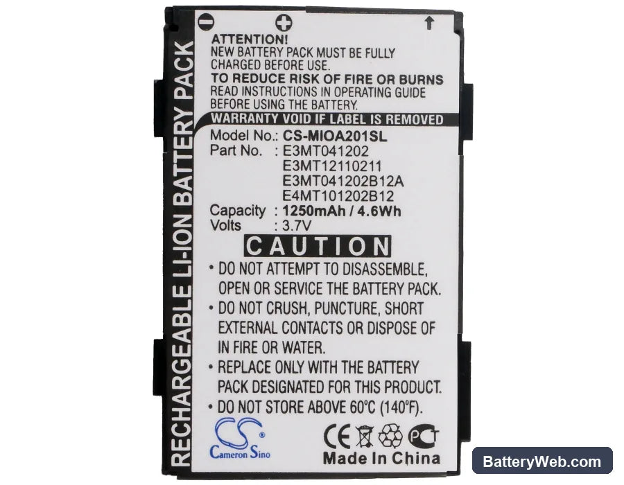 Medion MDPNA 15000 Replacement Battery, 3.7V, 1250mAh, Li-ion 5