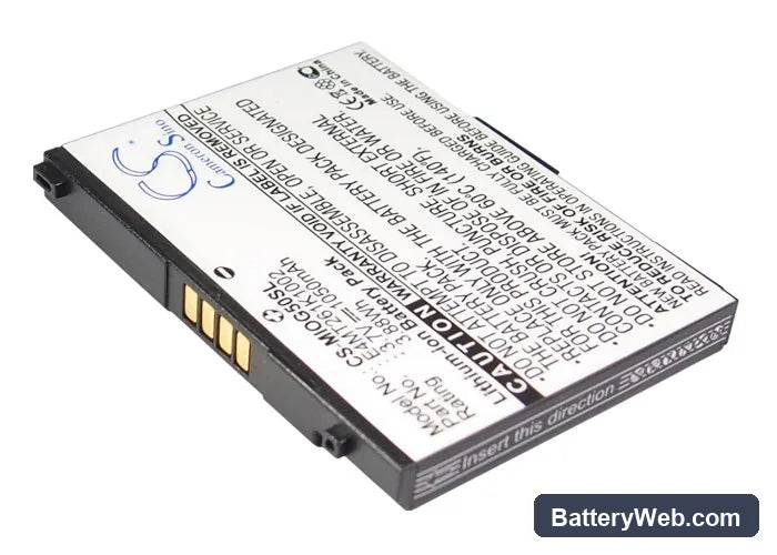 Mitac Mio Leap G50 Replacement Battery, 3.7V, 1050mAh, Li-ion 4