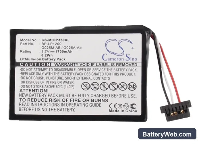 Medion MD95157 Replacement Battery, 3.7V, 1700mAh, Li-ion 6