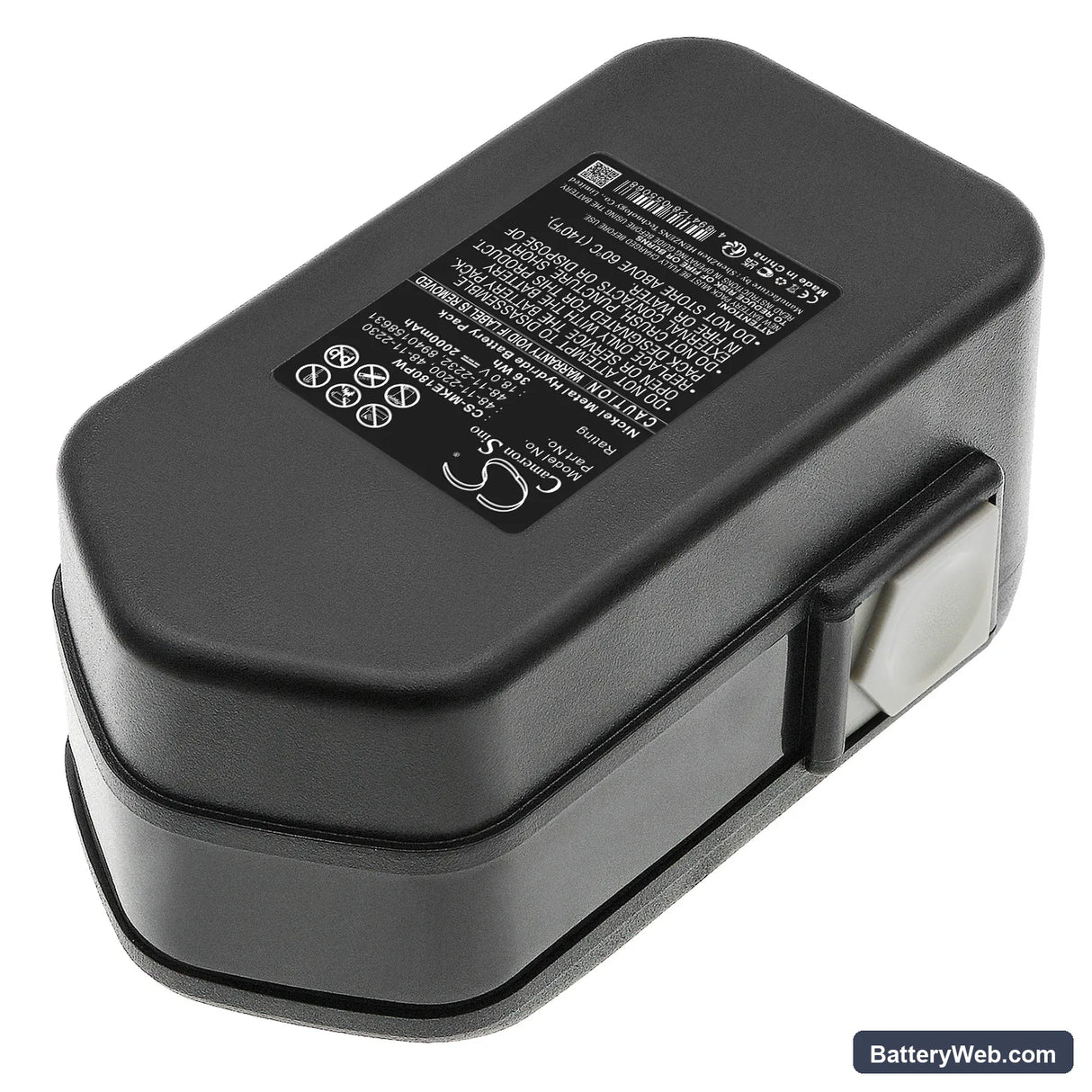 Milwaukee 0521-20 Replacement Battery, 18V, 2000mAh, Ni-MH 2