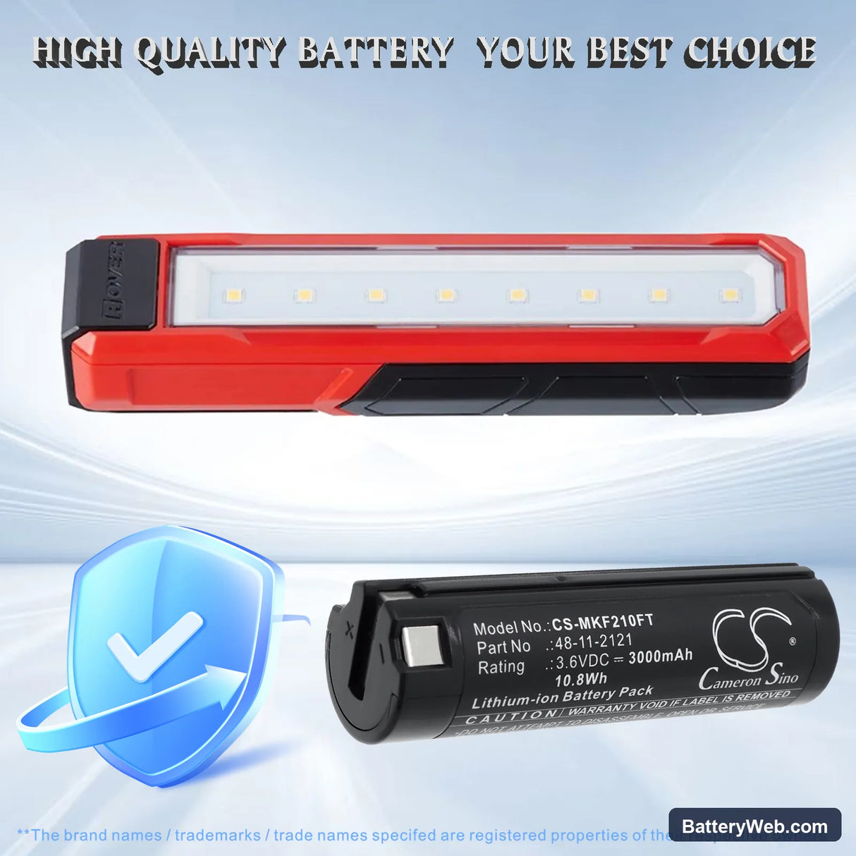 Milwaukee 2112-21 Replacement Battery, 3.6V, 3000mAh, Li-ion 4