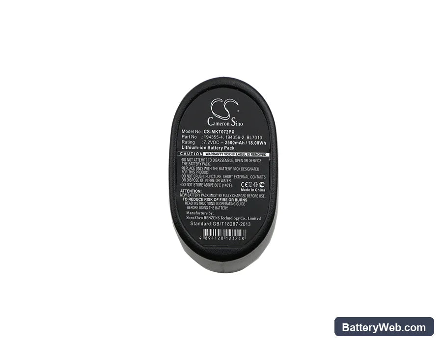 Makita CL070 Replacement Battery, 7.2V, 2500mAh, Li-ion 3