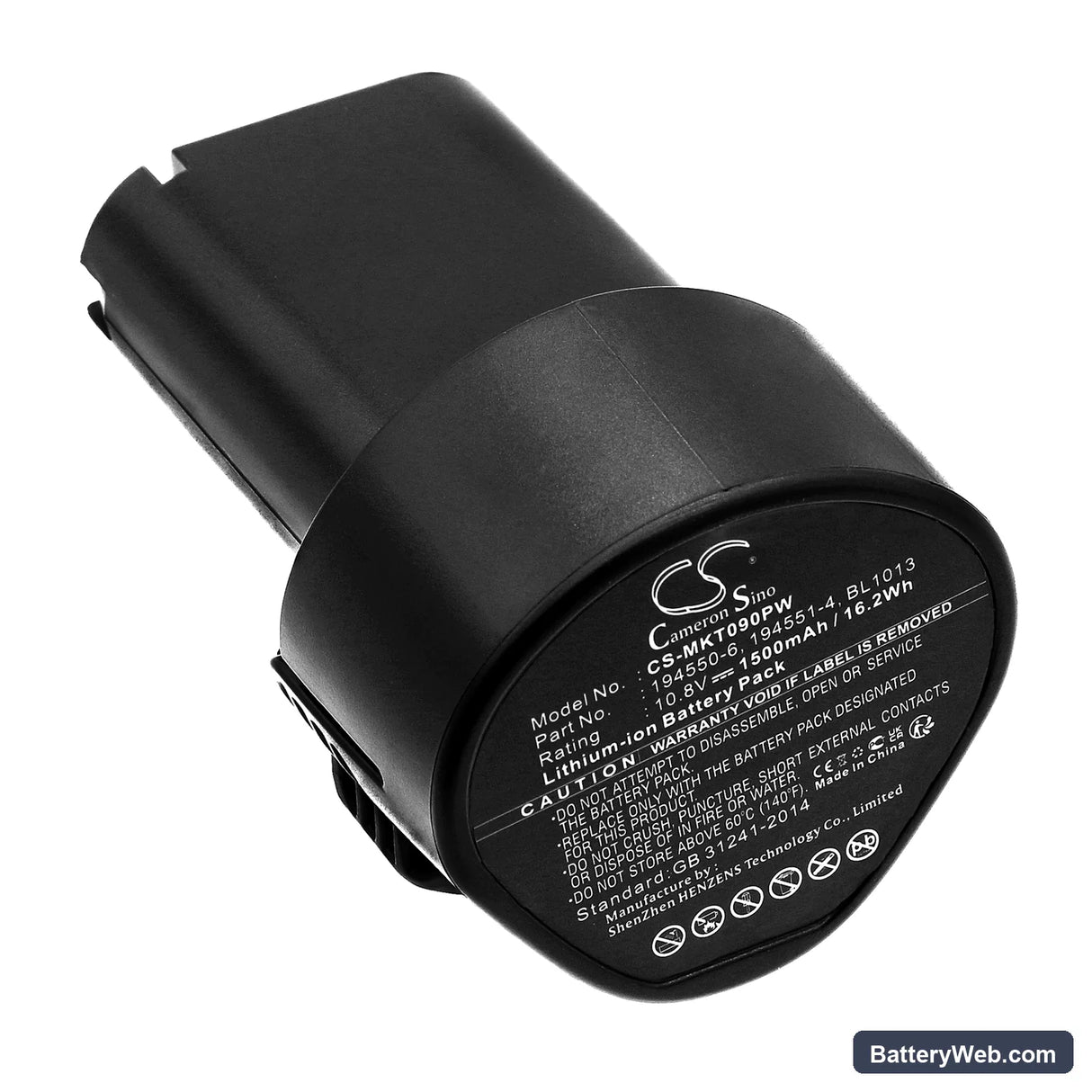 Makita CL102DZX Replacement Battery, 10.8V, 1500mAh, Li-ion 1