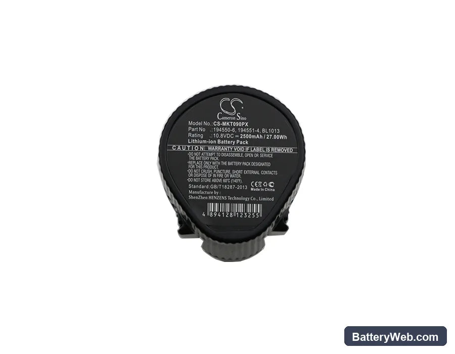 Makita CL102DZX Replacement Battery, 10.8V, 2500mAh, Li-ion 3