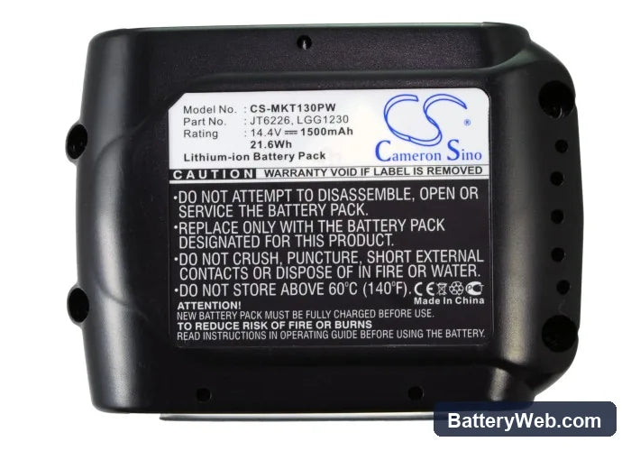 DOLMAR AH-3756 XE3 Replacement Battery, 14.4V, 1500mAh, Li-ion 1
