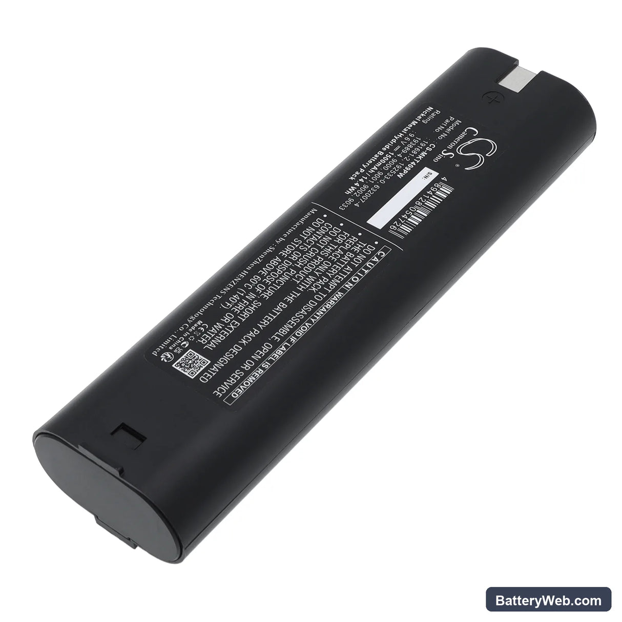 Makita 4093D Replacement Battery, 9.6V, 1500mAh, Ni-MH 2
