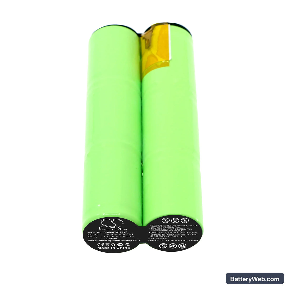 Makita 6176D Replacement Battery, 7.2V, 2200mAh, Ni-MH 3