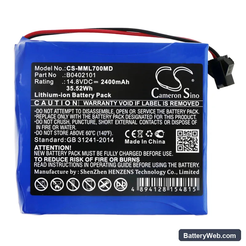 Million ML700 Replacement Battery, 14.8V, 2400mAh, Li-ion 3