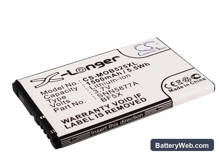 Motorola MB525 Replacement Battery, 3.7V, 1500mAh, Li-ion 1