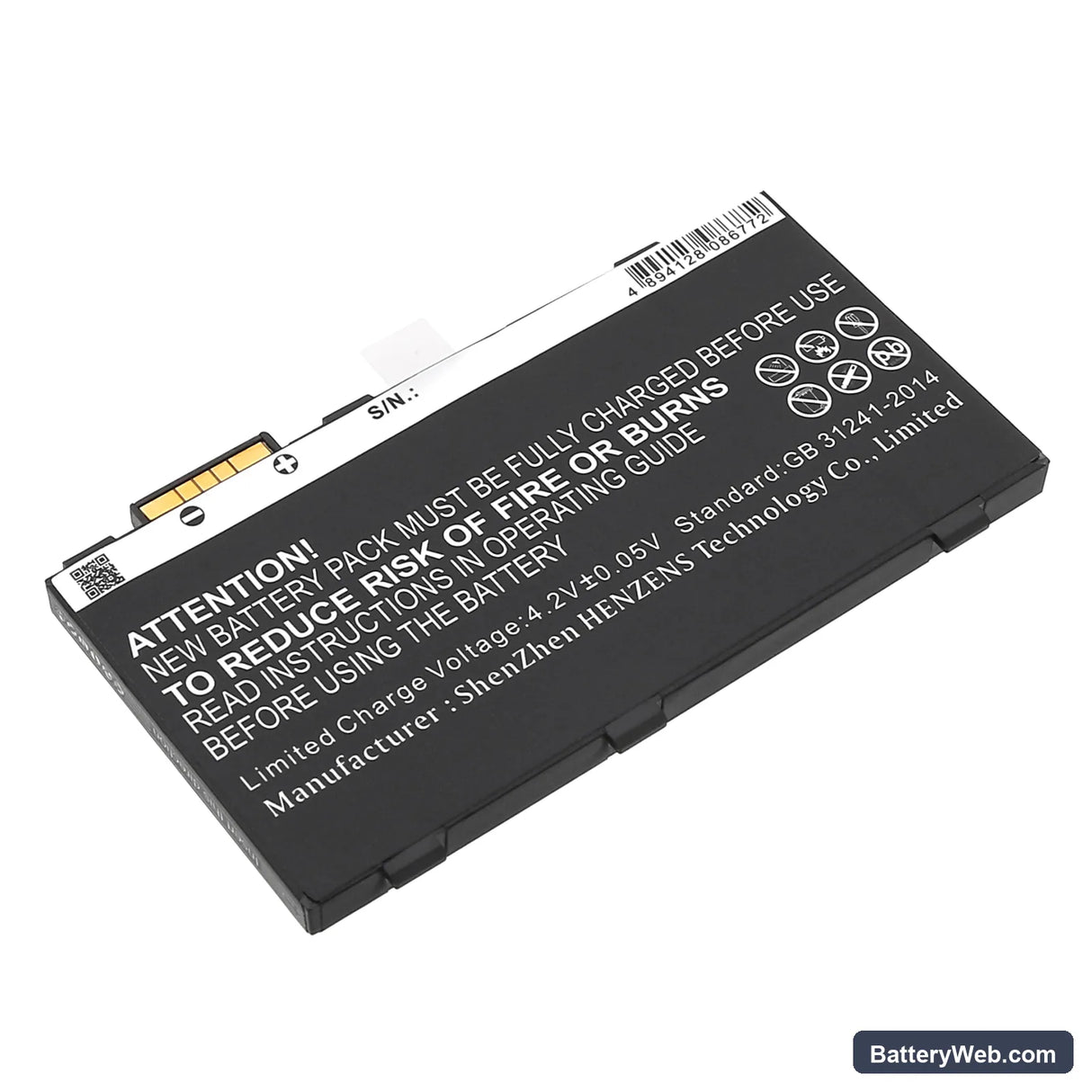 Zebra RFD8500 Replacement Battery, 3.7V, 2200mAh, Li-Polymer 3