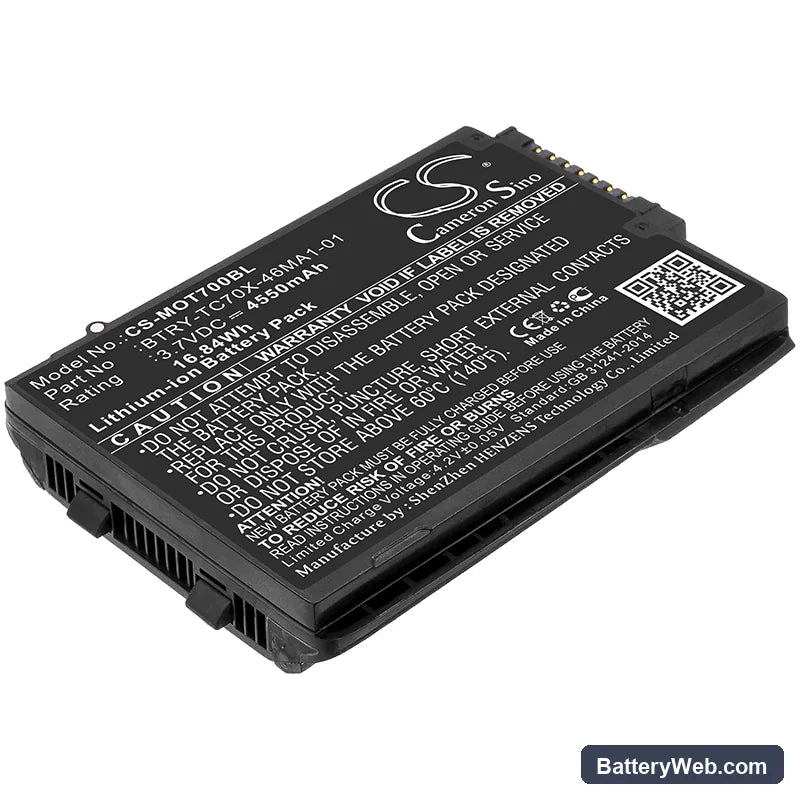 Motorola TC70 Replacement Battery, 3.7V, 4550mAh, Li-ion 1