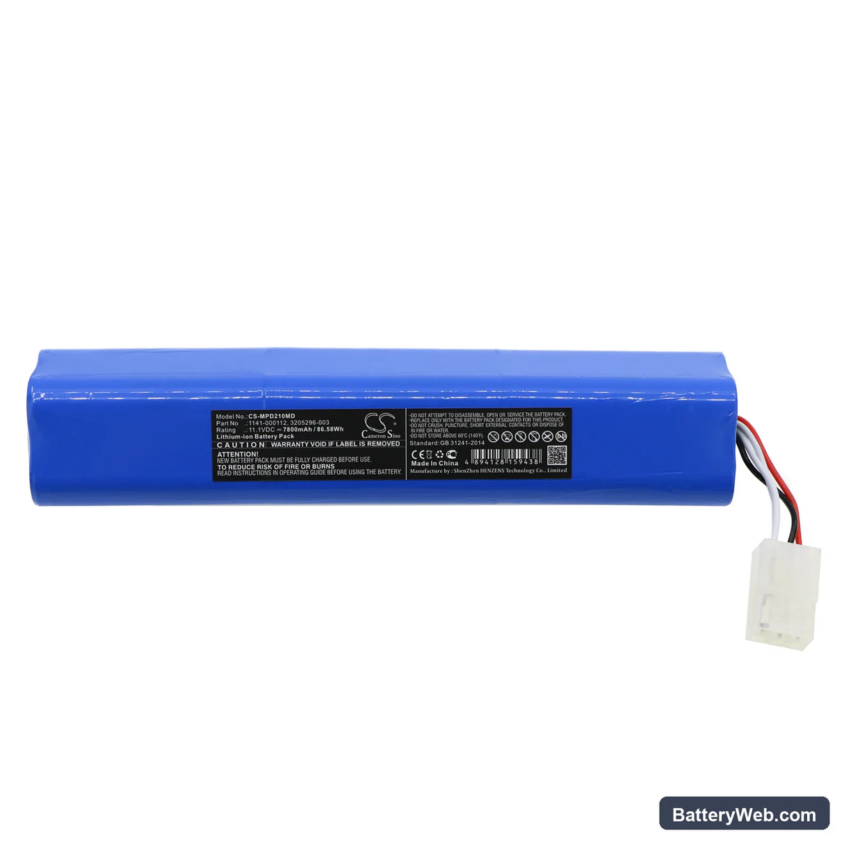 Physio-Control Lifepak 20e Replacement Battery, 11.1V, 7800mAh, Li-ion 3