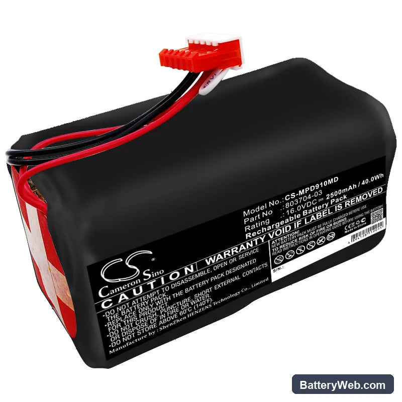 Physio-Control Lifepak 9 Replacement Battery, 16V, 2500mAh, Sealed Lead Acid 1