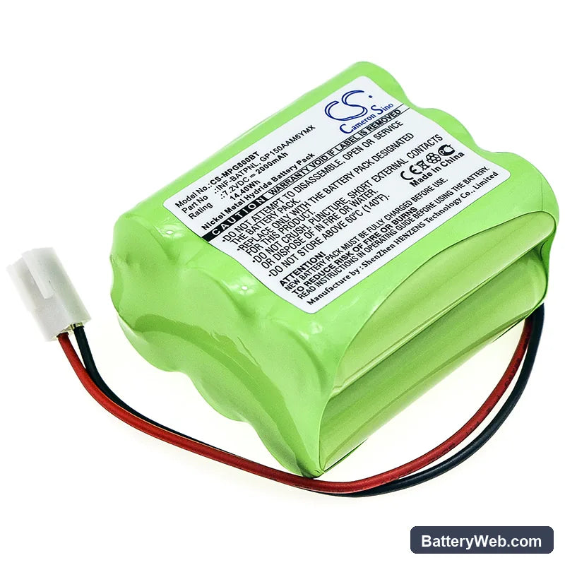 Infinite Prime Control Panel Replacement Battery, 7.2V, 2000mAh, Ni-MH 1