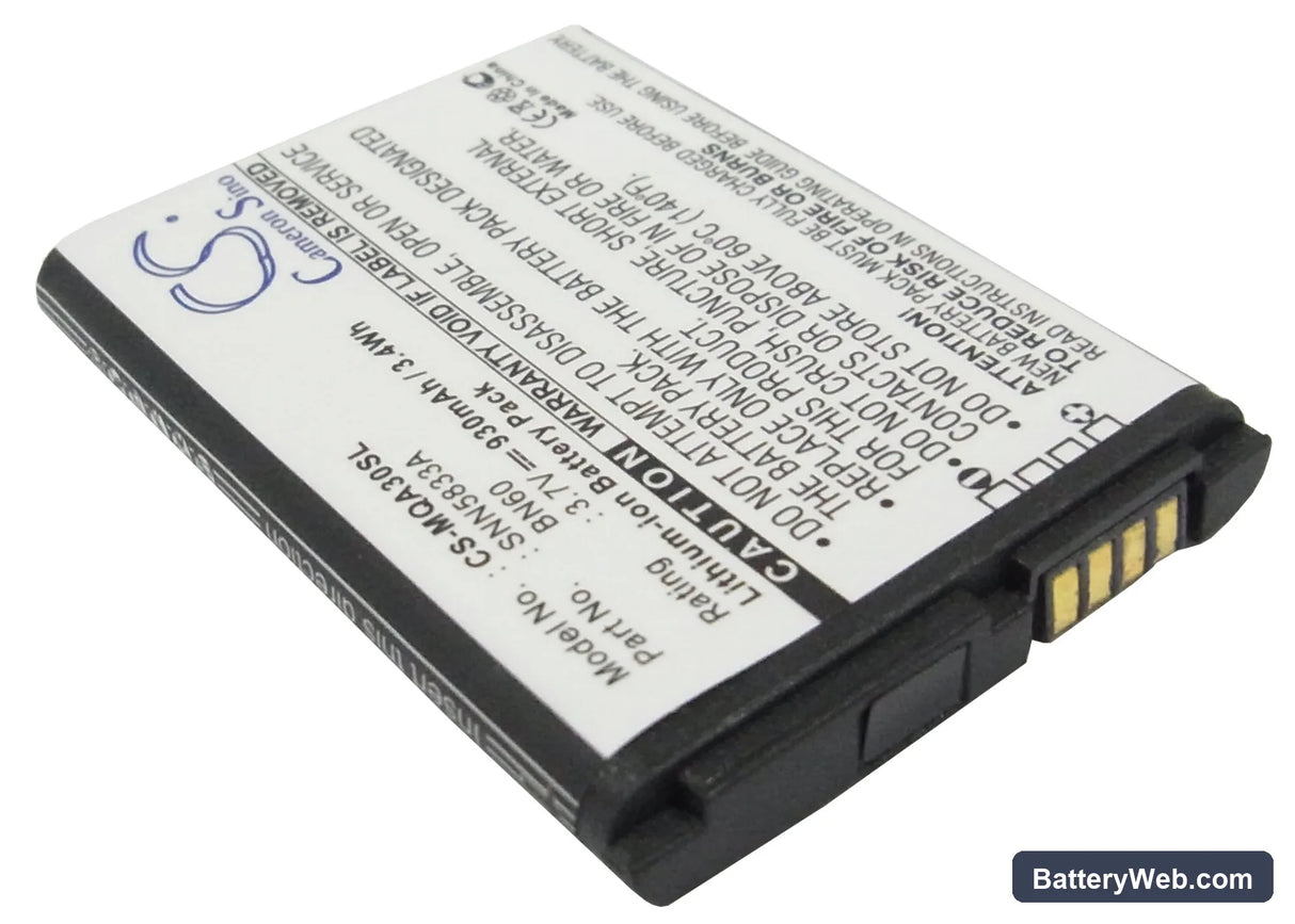 Motorola QA30 Replacement Battery, 3.7V, 930mAh, Li-ion 2