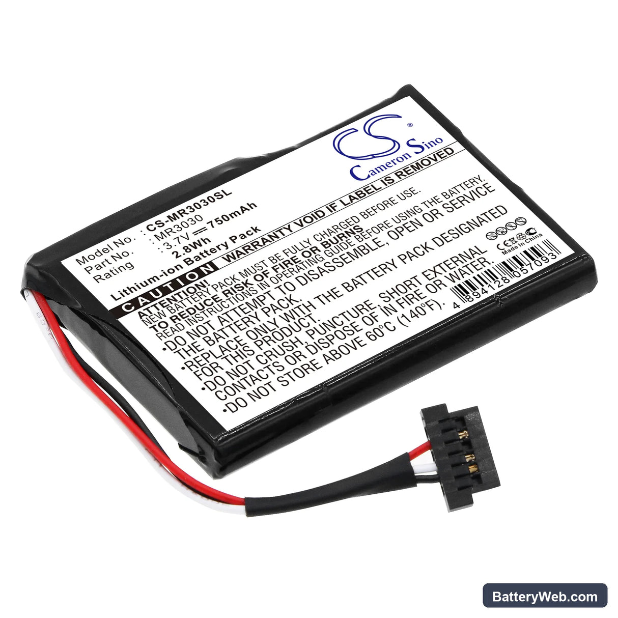 Magellan RoadMate 3030 Replacement Battery, 3.7V, 750mAh, Li-ion 1