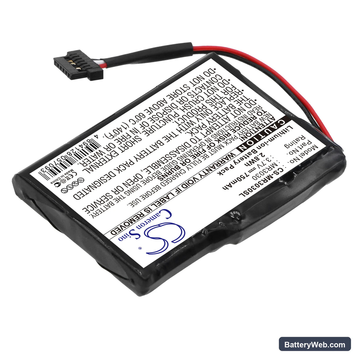 Magellan RoadMate 3030 Replacement Battery, 3.7V, 750mAh, Li-ion 2
