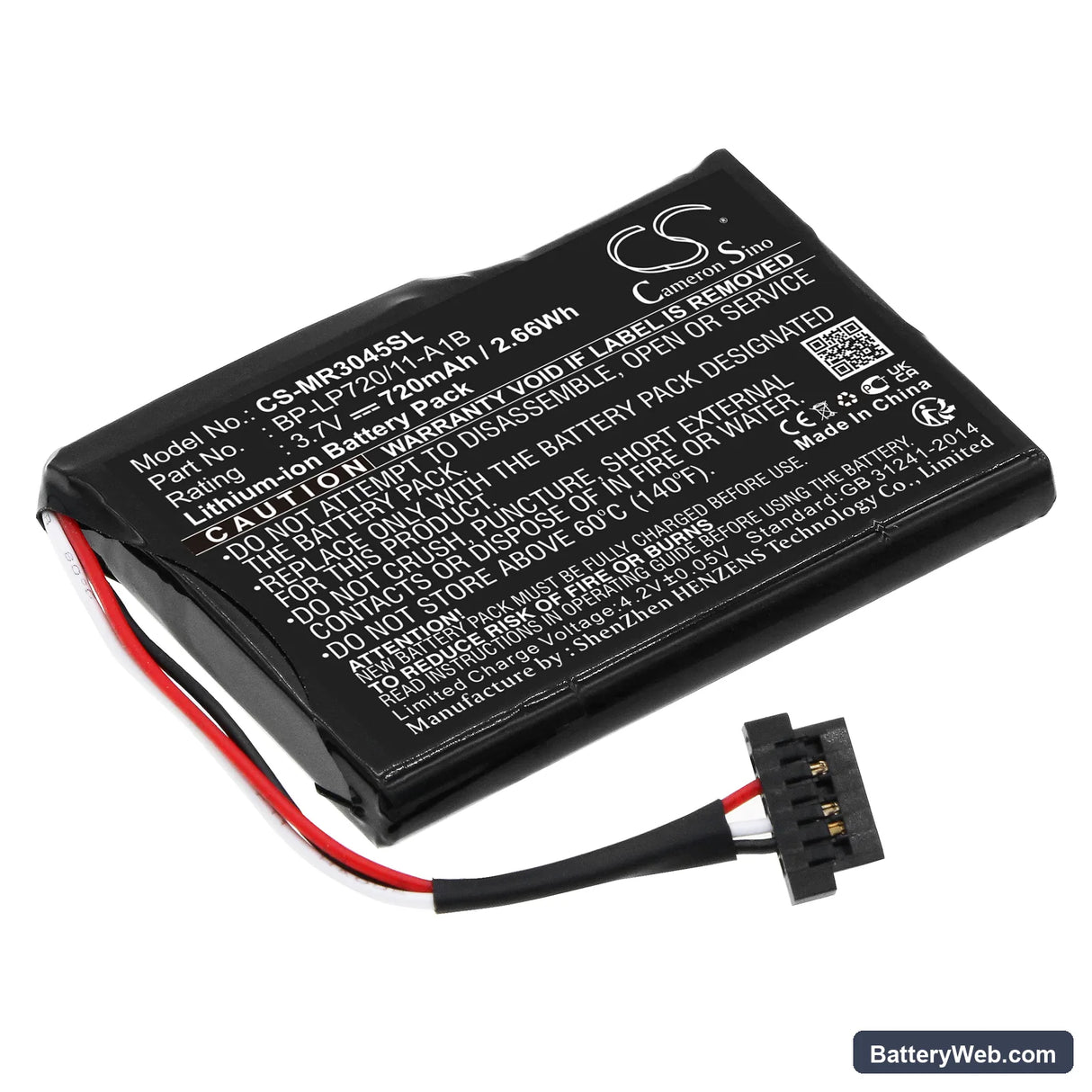 Becker Ready 50 Replacement Battery, 3.7V, 720mAh, Li-ion 1