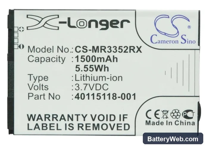 Novatel Wireless MiFi4510L Replacement Battery, 3.7V, 1500mAh, Li-ion 5