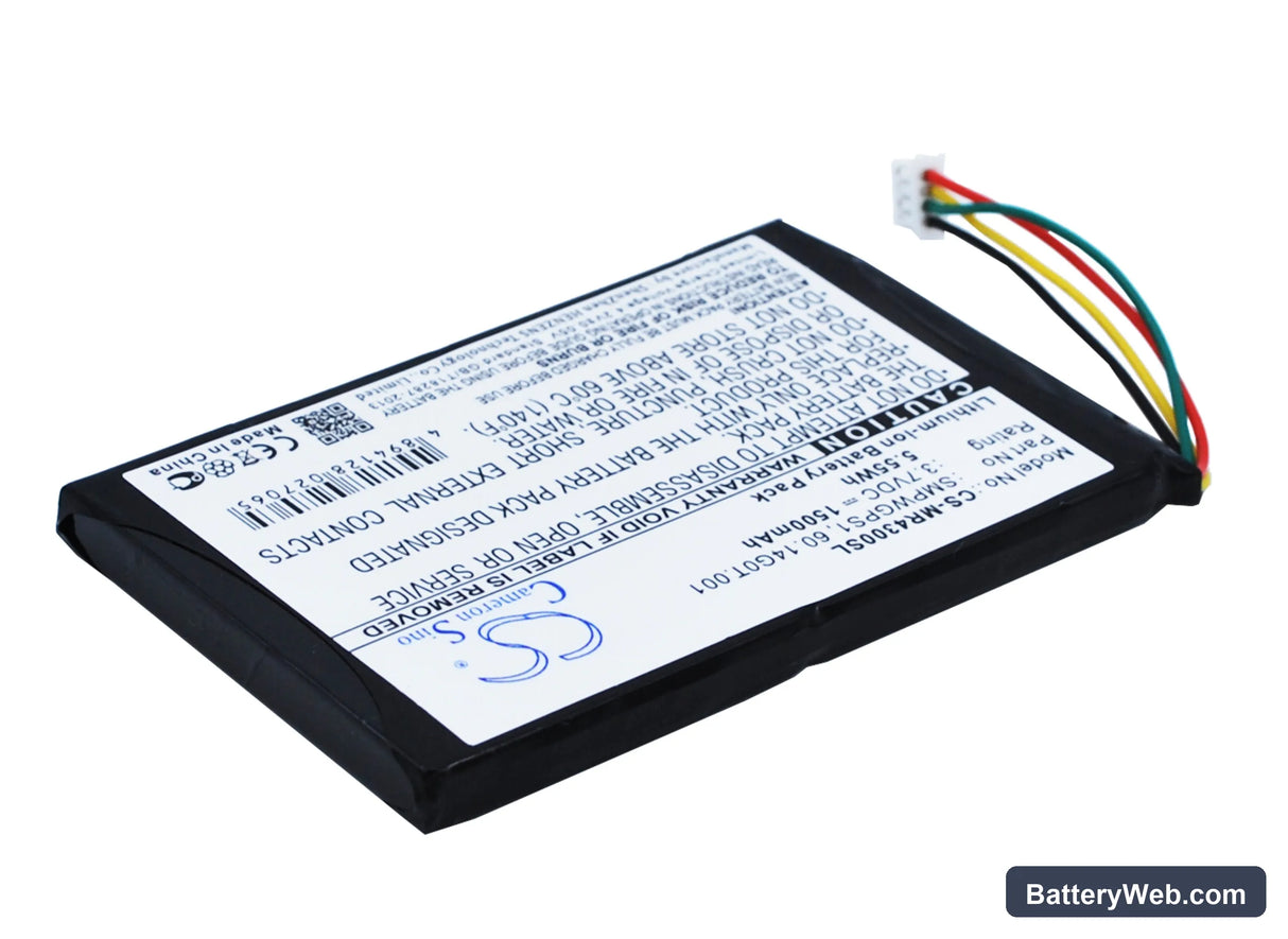 Magellan Maestro 4300 Replacement Battery, 3.7V, 1500mAh, Li-ion 3