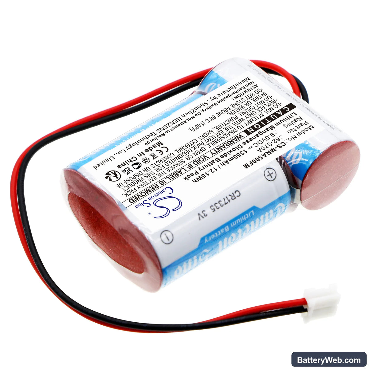 McMurdo A5 Replacement Battery, 9V, 1350mAh, Li-MnO2 2
