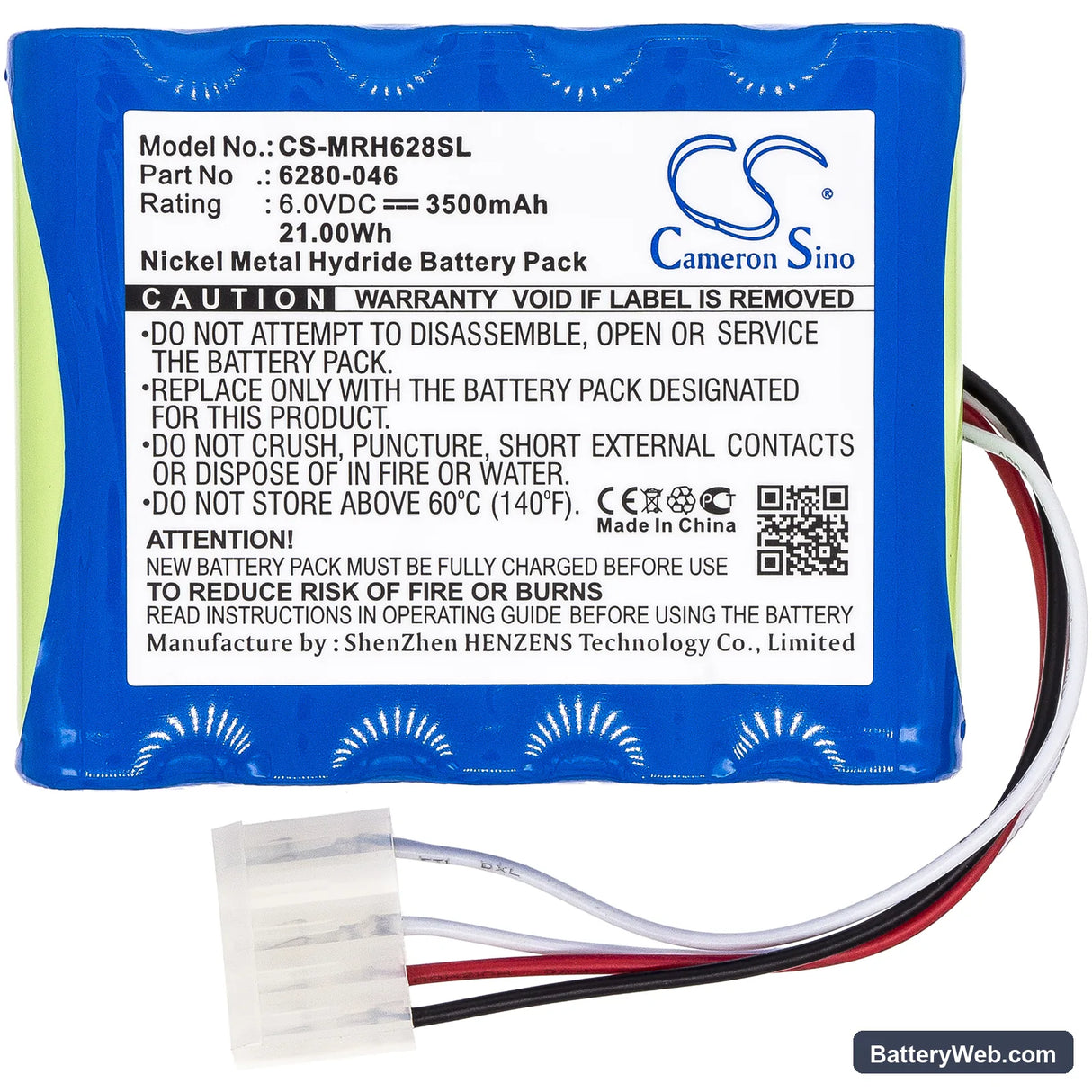 Monarch BBX Replacement Battery, 6V, 3500mAh, Ni-MH 3