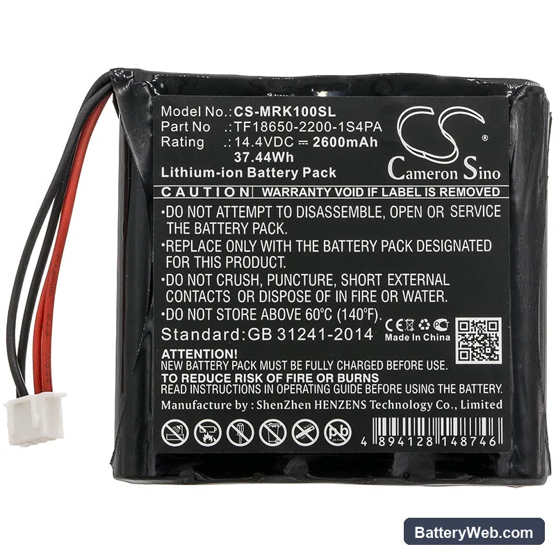 Marshall Kilburn Replacement Battery, 14.4V, 2600mAh, Li-ion 3