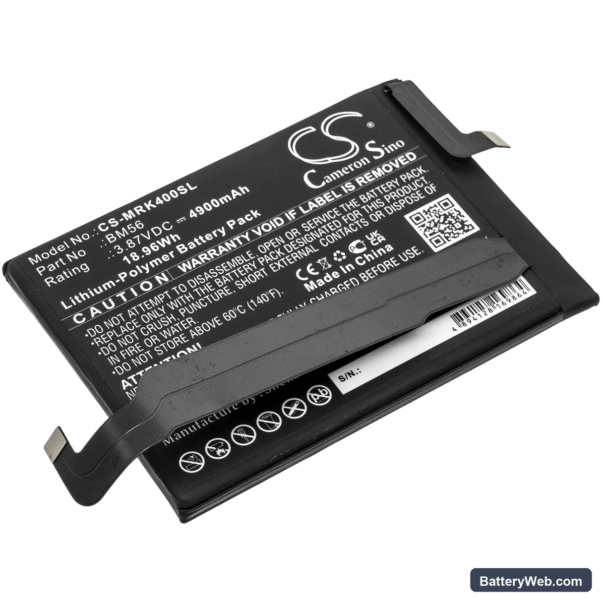 Poco F3 GT 5G Replacement Battery, 3.87V, 4900mAh, Li-Polymer 1