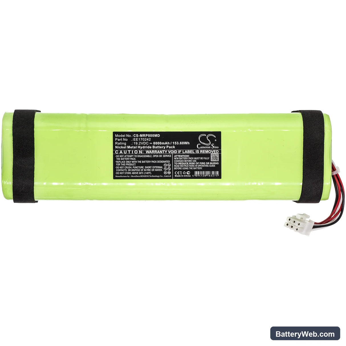 Marquette MAC 8 Replacement Battery, 19.2V, 8000mAh, Ni-MH 3