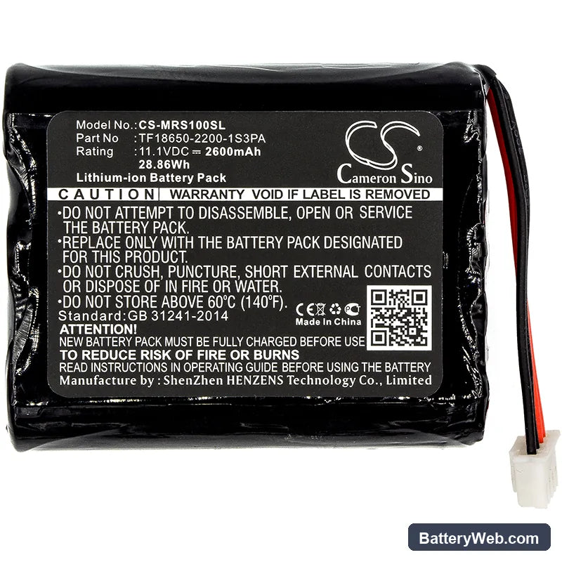 Marshall Stockwell Replacement Battery, 11.1V, 2600mAh, Li-ion 3