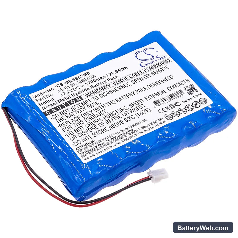 MIR Spirolab Spirometer II Replacement Battery, 7.2V, 3700mAh, Ni-MH 1