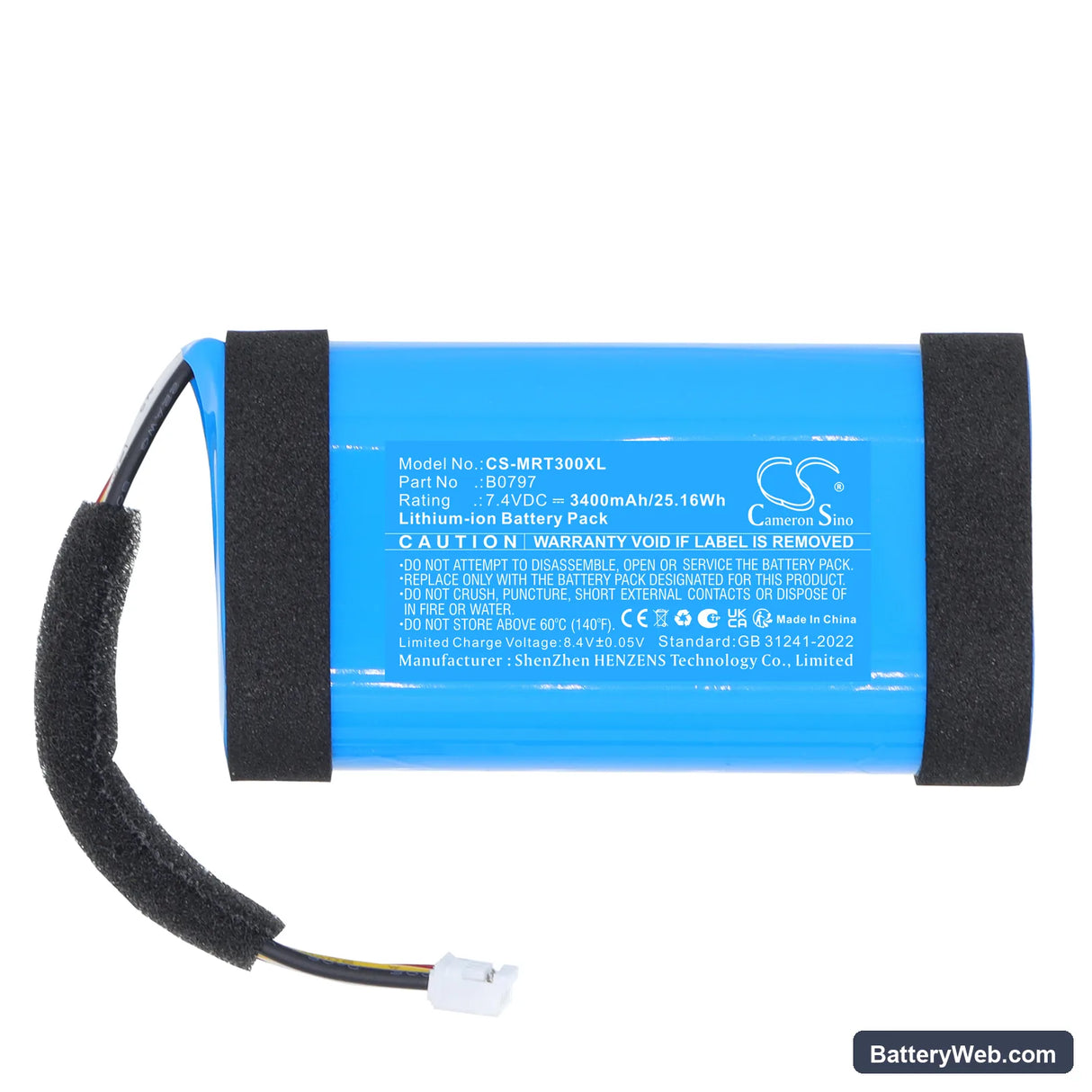 Marshall Emberton 3 Replacement Battery, 7.4V, 3400mAh, Li-ion 3