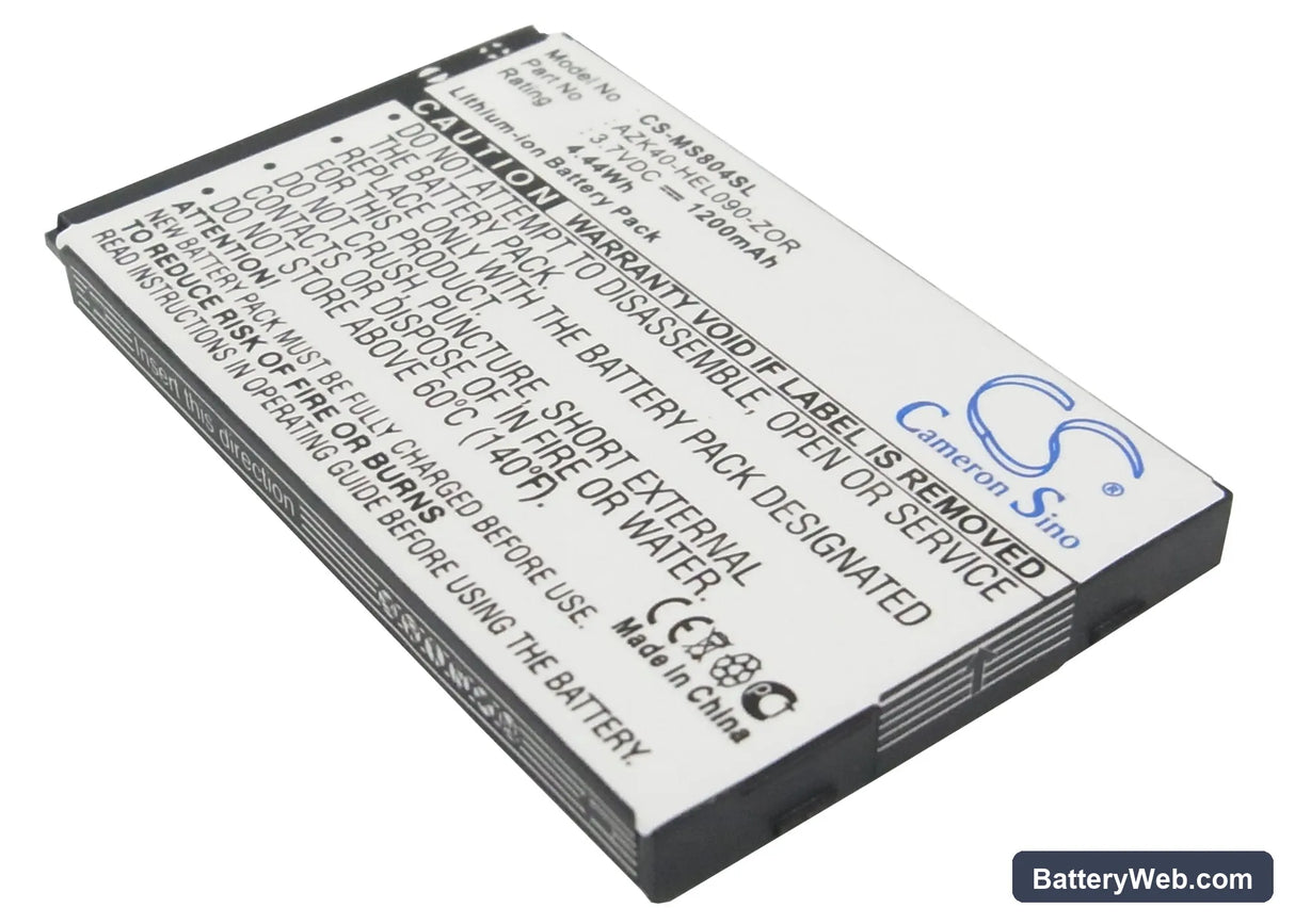 Gigabyte GSmart MS804 Replacement Battery, 3.7V, 1200mAh, Li-ion 1