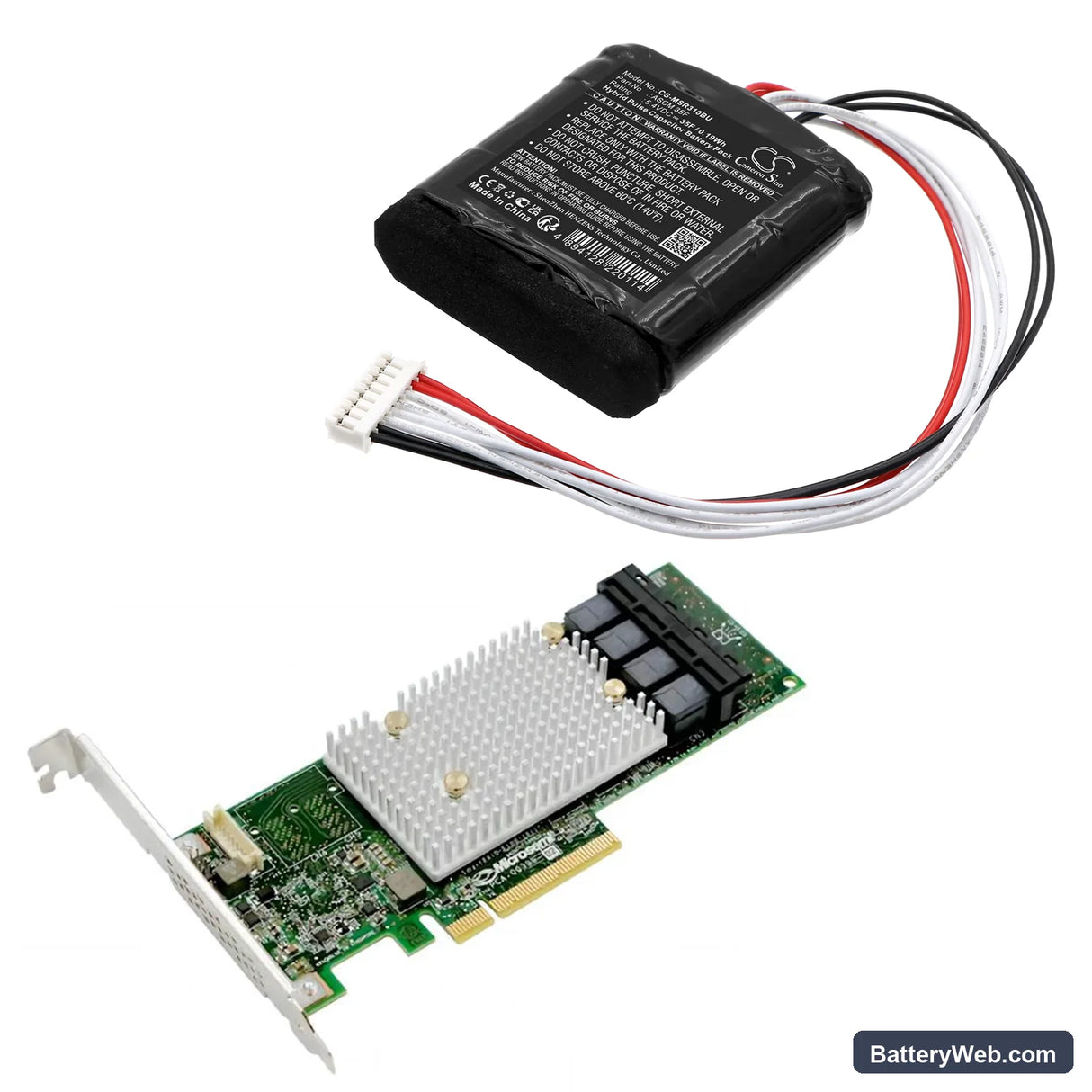 Microsemi 2294600-R SmartRAID 3154-8i16e Replacement Battery, 5.4V, 35F, HPC 6