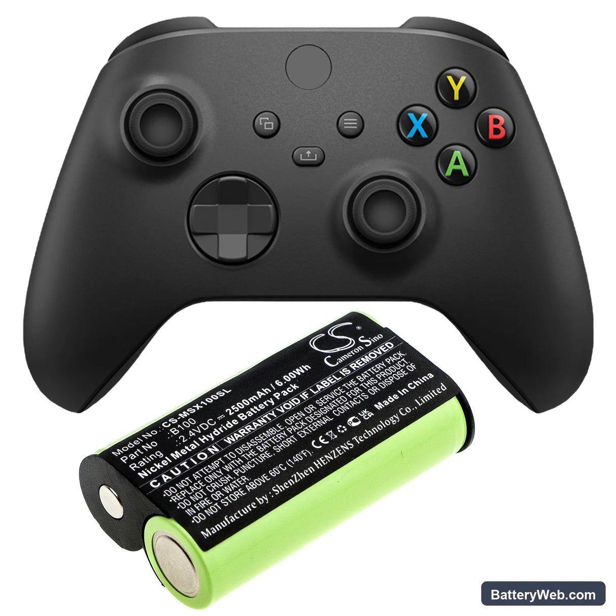 Microsoft Xbox One X Replacement Battery, 2.4V, 2500mAh, Ni-MH 6