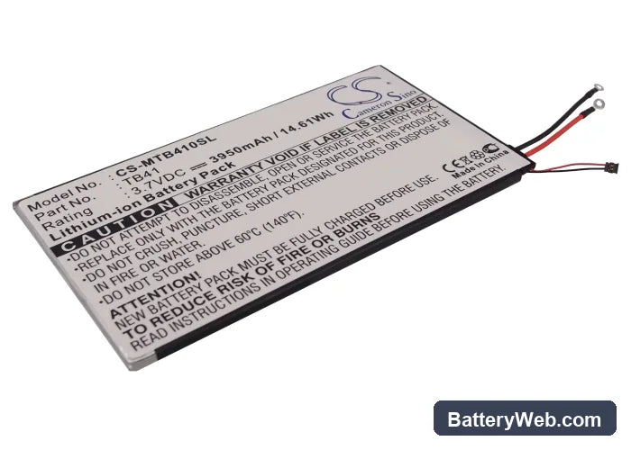 Motorola MZ609 Replacement Battery, 3.7V, 3950mAh, Li-Polymer 1