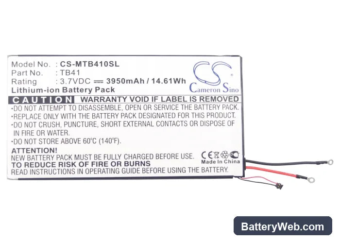 Motorola MZ609 Replacement Battery, 3.7V, 3950mAh, Li-Polymer 6