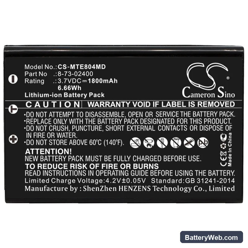 Otometrics Madsen AccuScreen Replacement Battery, 3.7V, 1800mAh, Li-ion 3