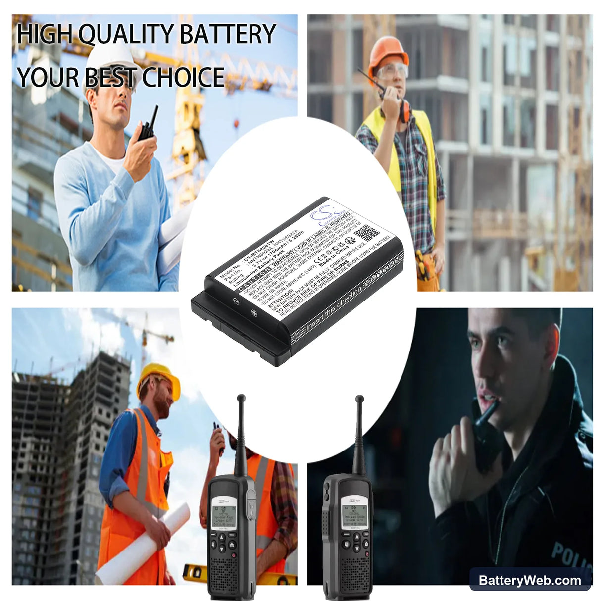 Motorola MTH800 Replacement Battery, 3.7V, 1700mAh, Li-ion 6