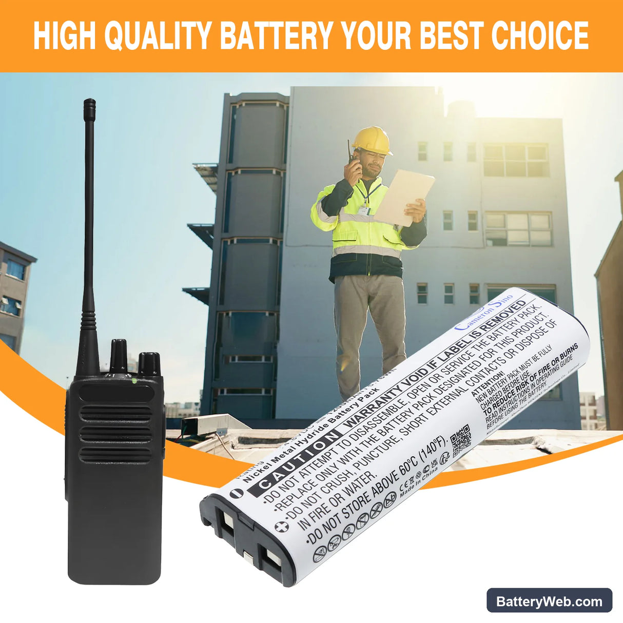 Motorola 53871 Replacement Battery, 4.8V, 1200mAh, Ni-MH 6
