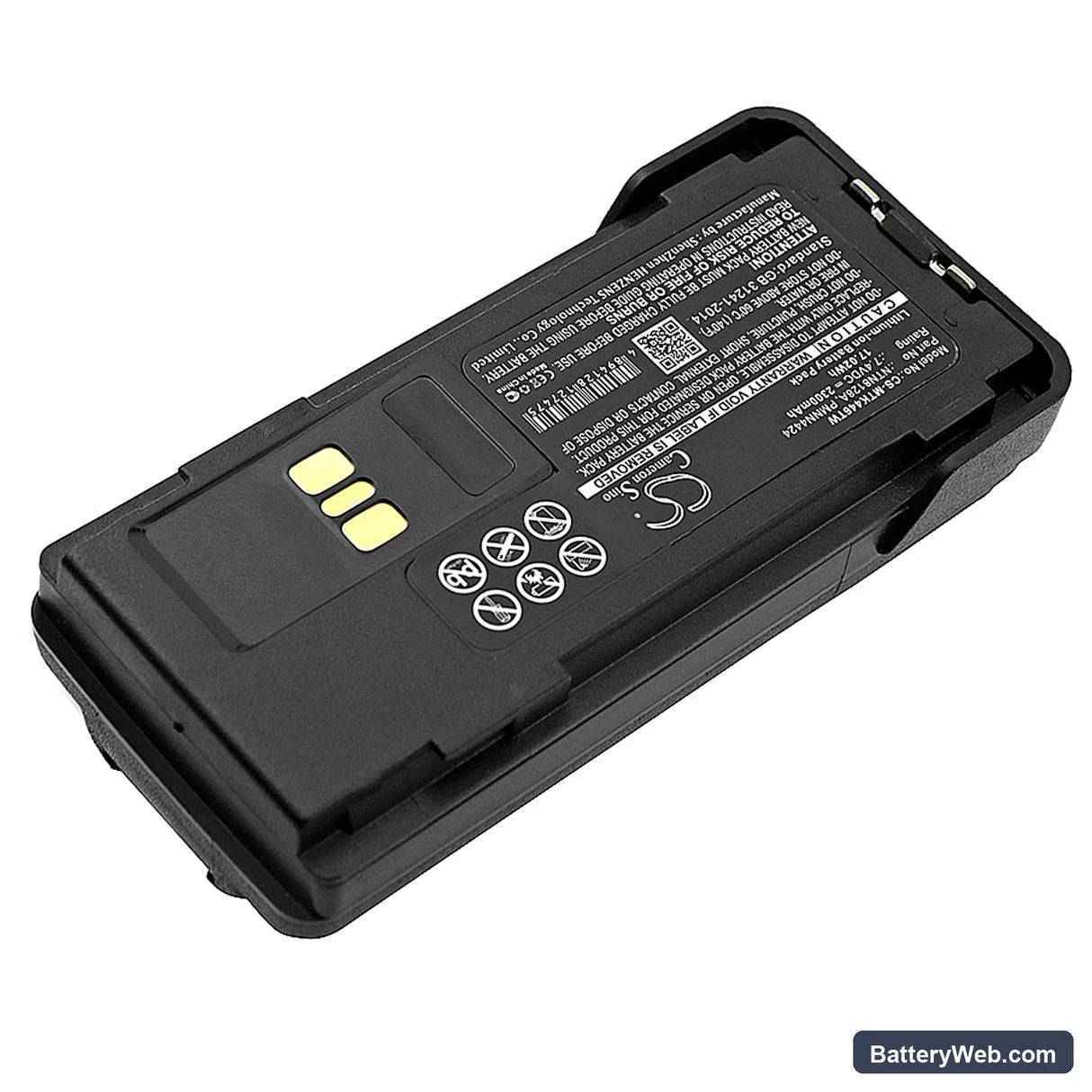 Motorola APX-2000 Replacement Battery, 7.4V, 2300mAh, Li-ion 2