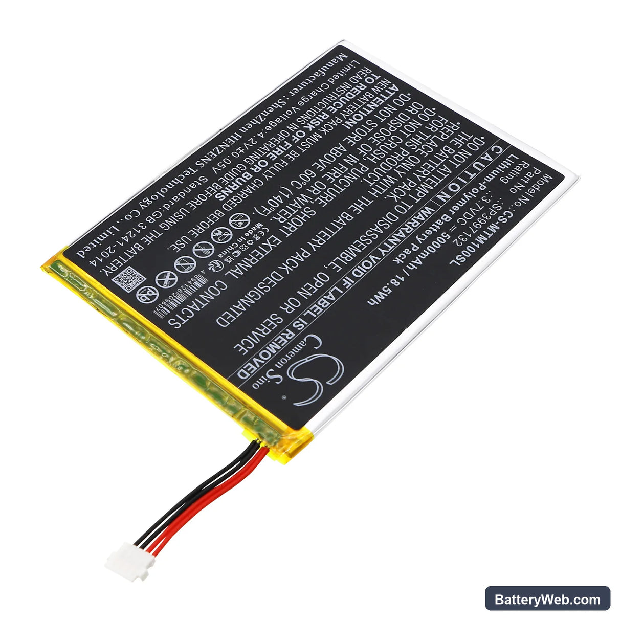 Micros mTablet Replacement Battery, 3.7V, 5000mAh, Li-Polymer 2