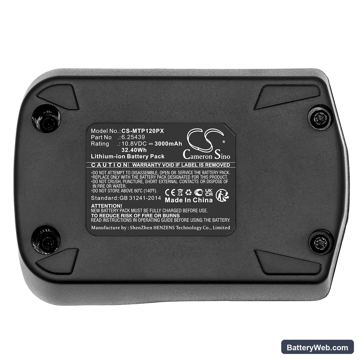 Metabo 00385000 Replacement Battery, 10.8V, 3000mAh, Li-ion 5