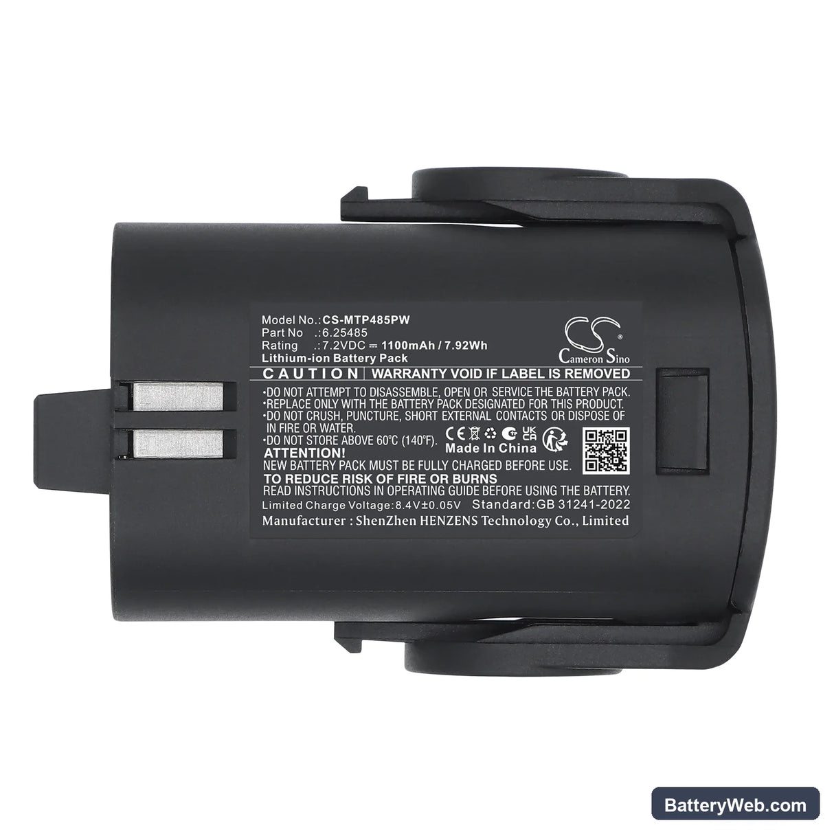Metabo 6.25485 Replacement Battery, 7.2V, 1100mAh, Li-ion 5