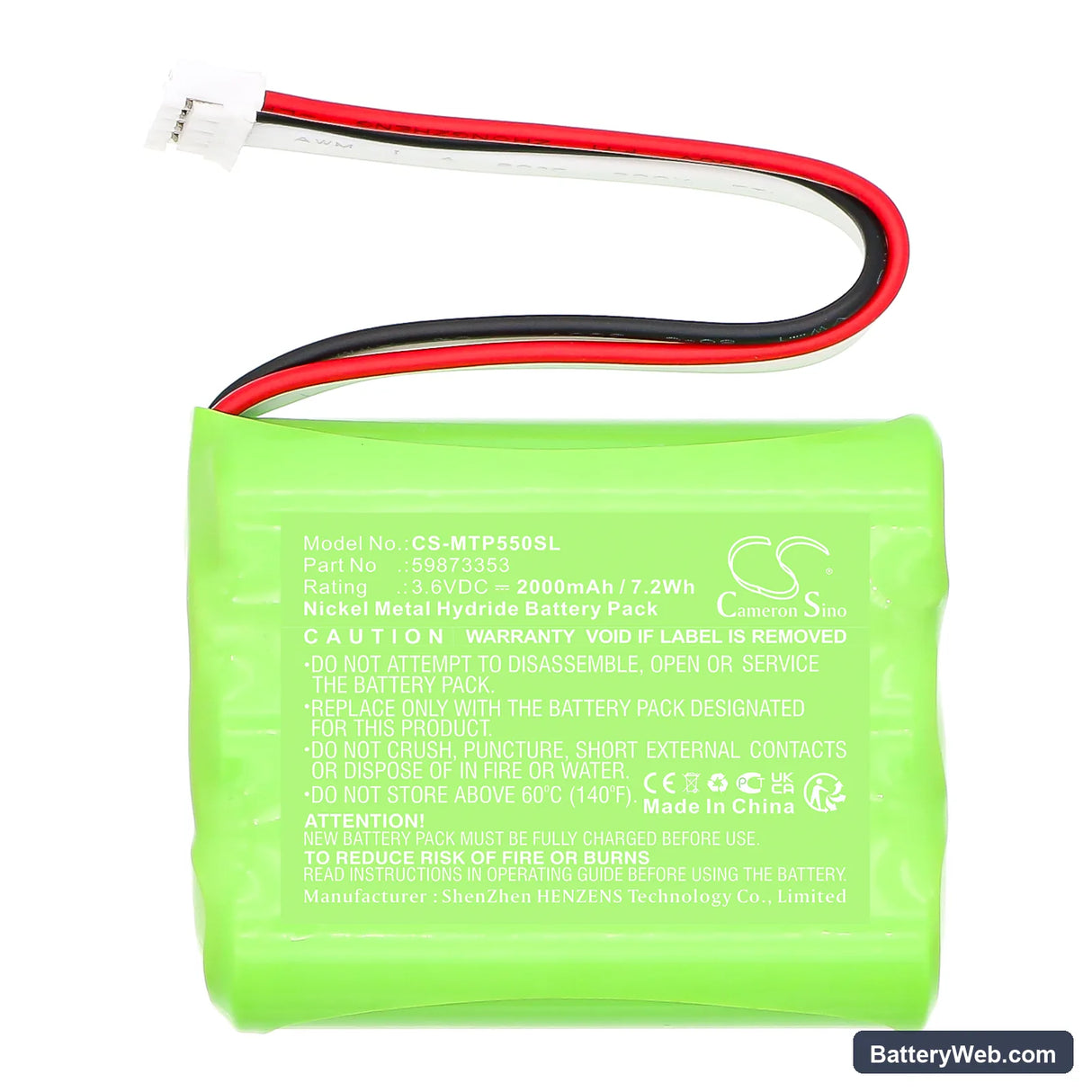 Midtronics OP-5500 Replacement Battery, 3.6V, 2000mAh, Ni-MH 3