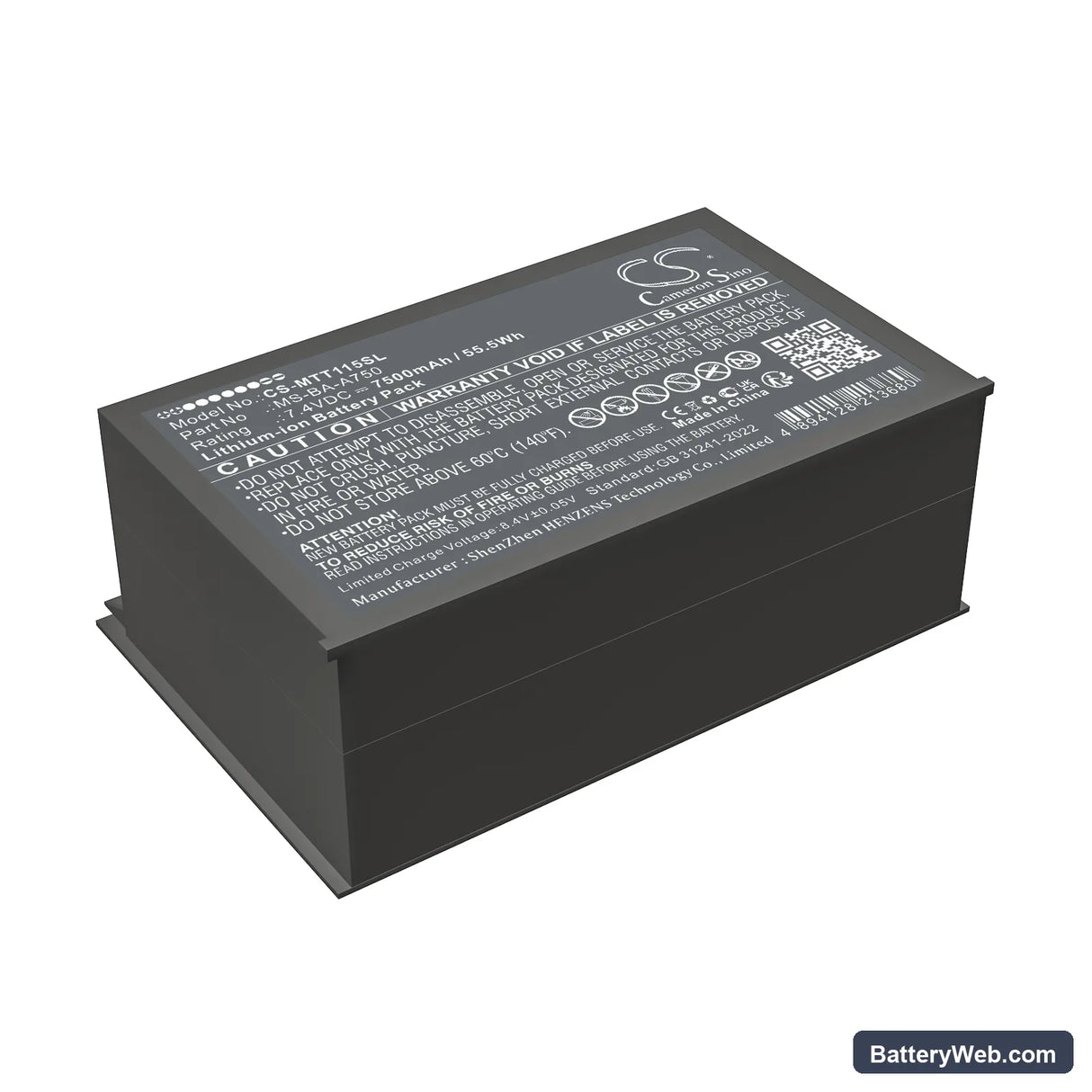 Micsig STO1000 Replacement Battery, 7.4V, 7500mAh, Li-ion 1